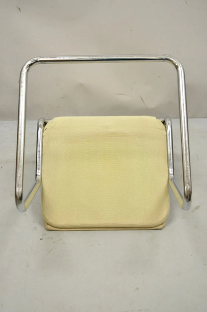 Mid Century Modern Milo Baughman Style Tubular Chrome Cantilever Side Chair