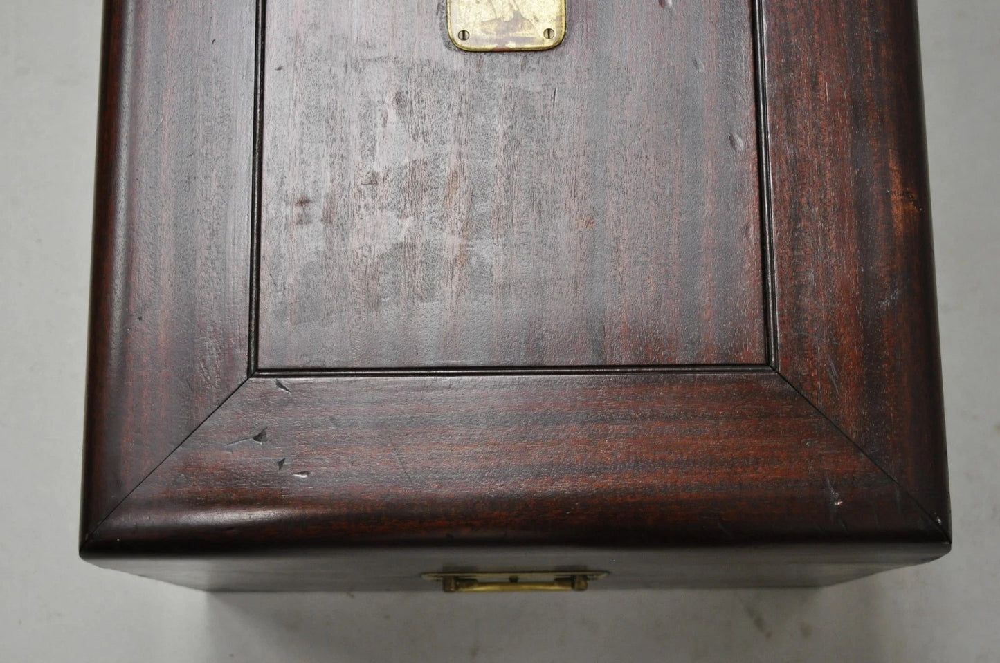 Antique English Regency Campaign Chest Flatware Silverware Box Tilden - Thurber