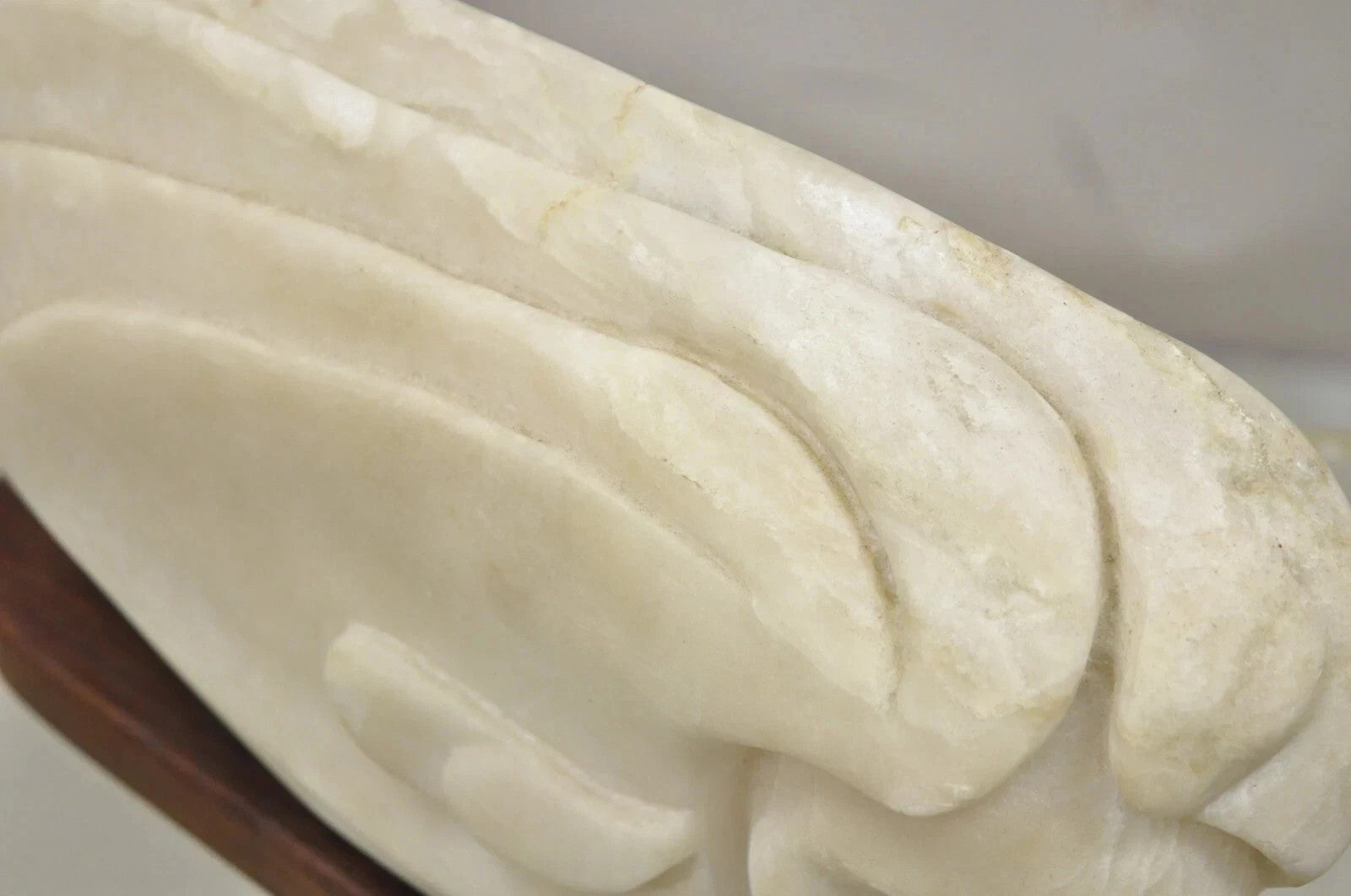 Vintage Bud Miller 1989 Native American Carved Alabaster Double Sided Sculpture