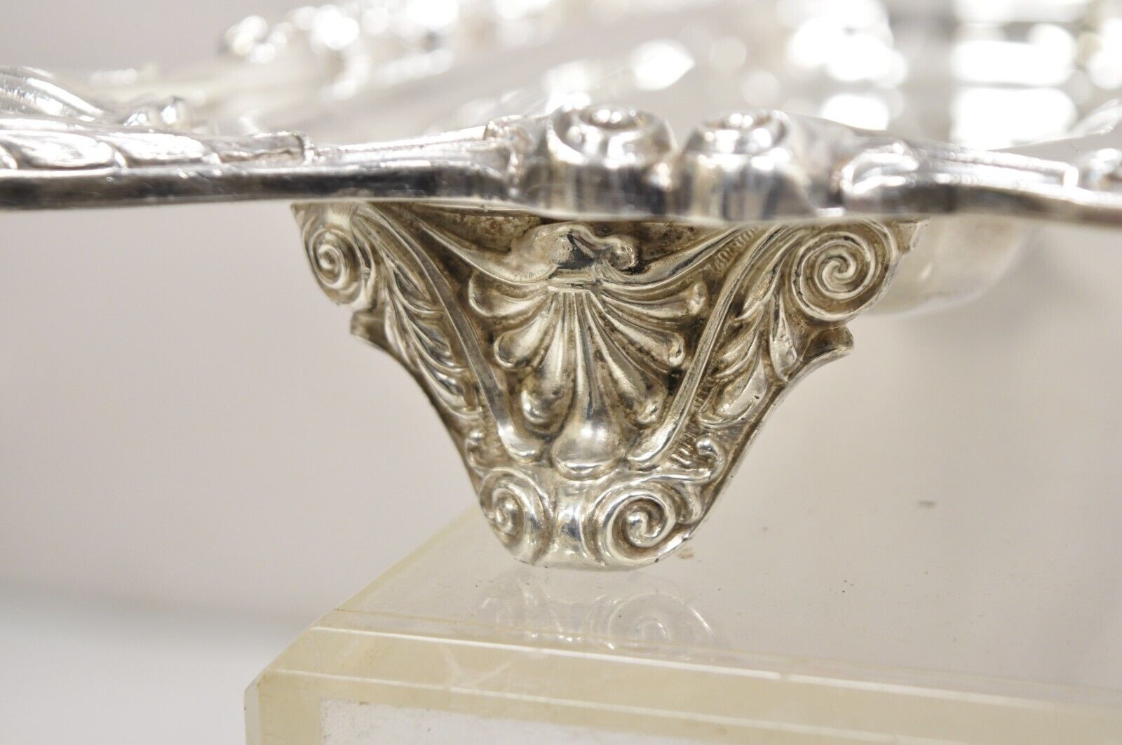 English Silver Mfg Co Victorian Silver Plated Meat Cutlery Serving Platter Tray
