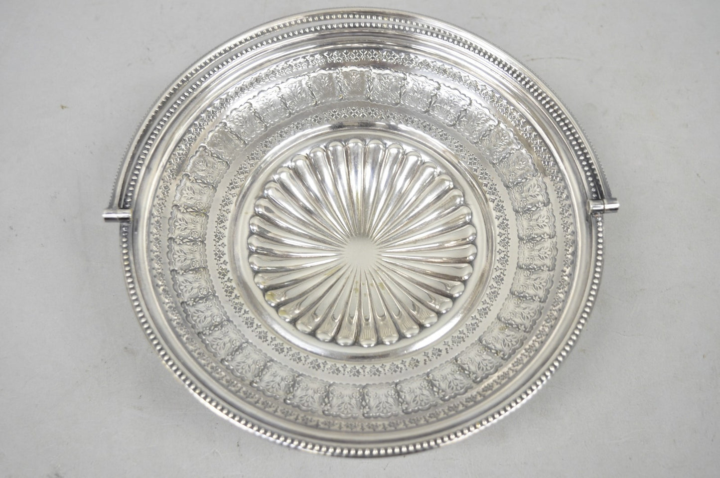 Antique Walker & Hall Silver Plated Swing Handle Pedestal Fruit Bride's Basket