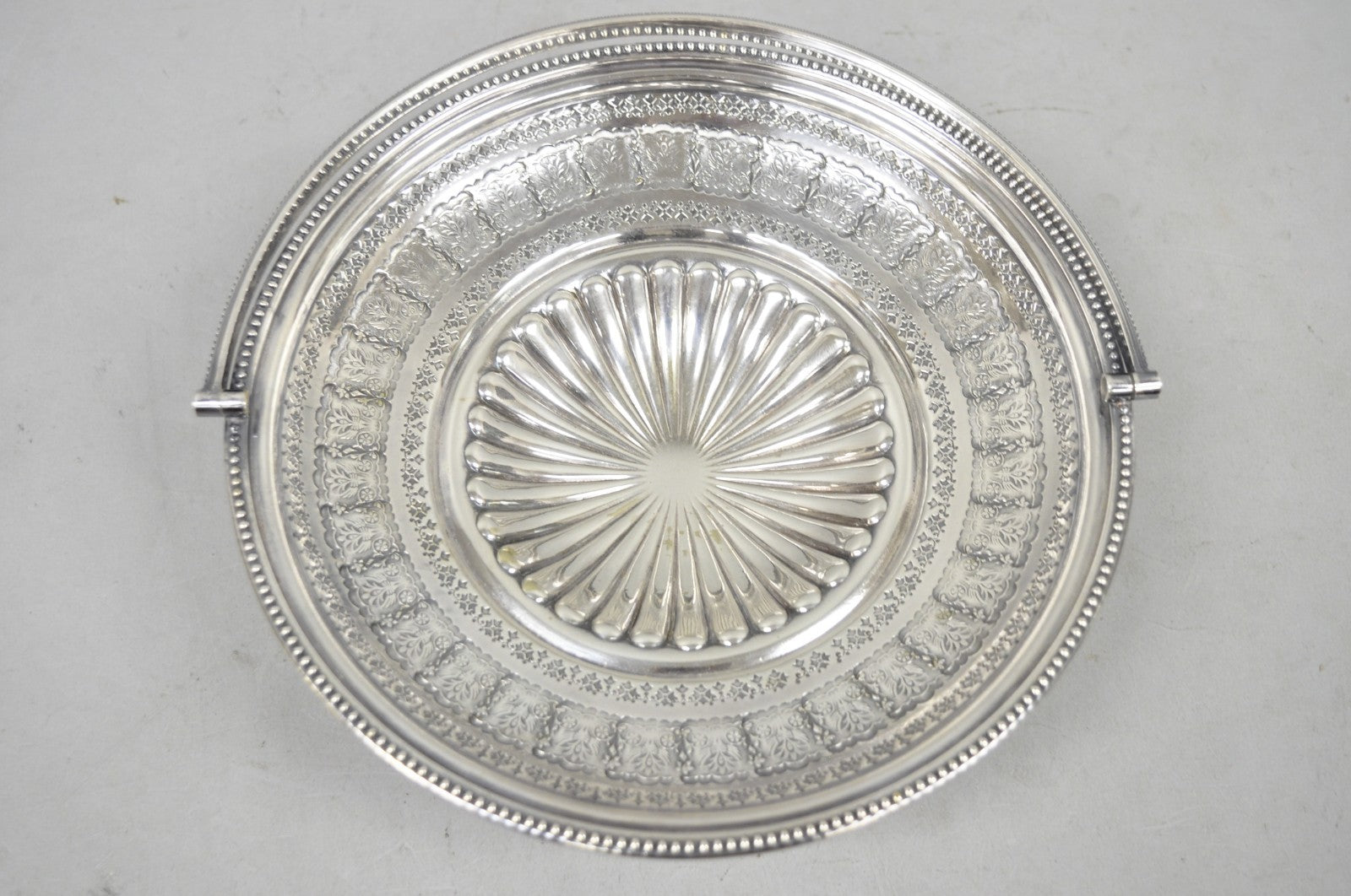 Antique Walker & Hall Silver Plated Swing Handle Pedestal Fruit Bride's Basket