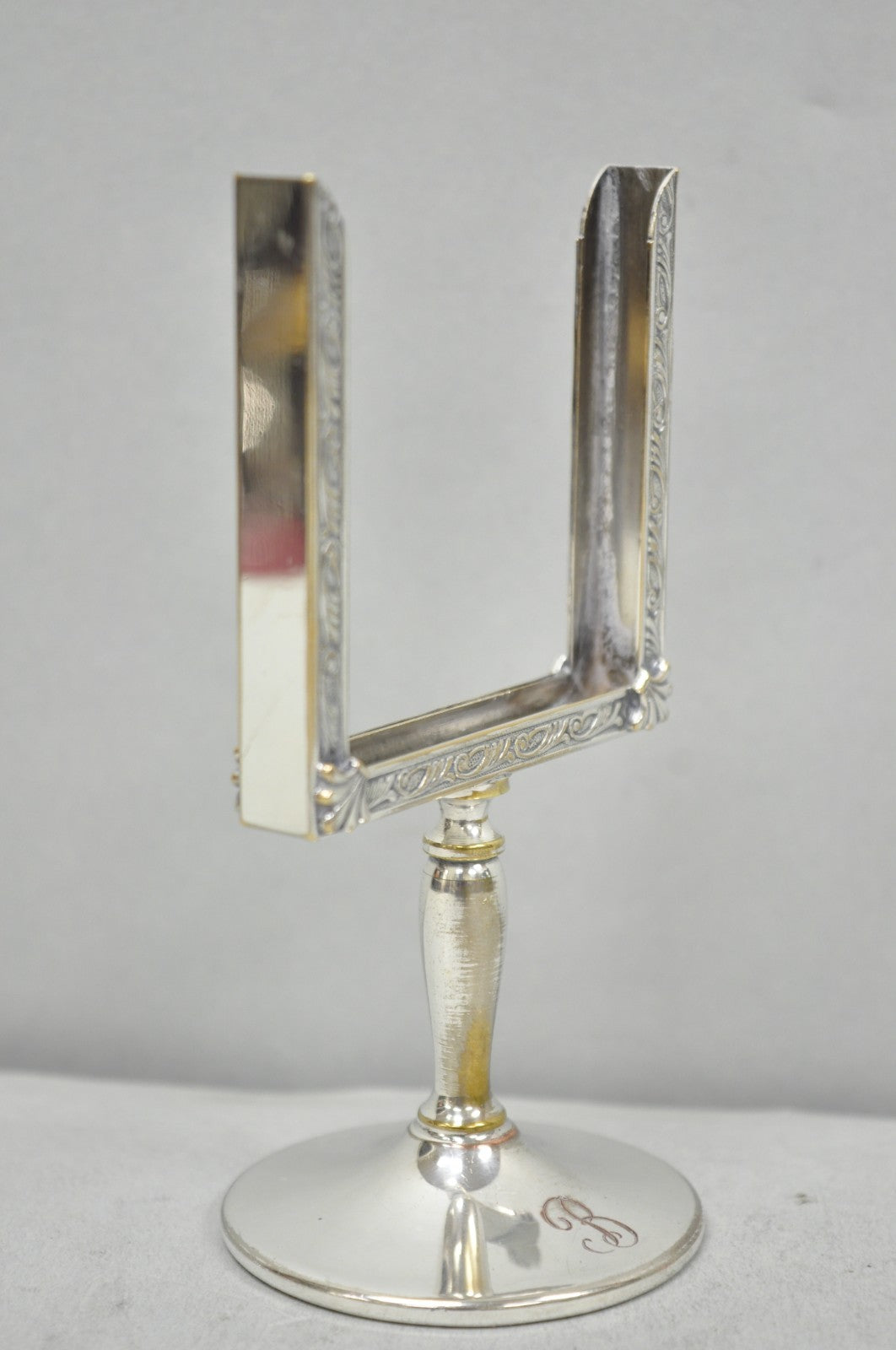 Vintage Charles S Beller Silver Plated Cigarette Holder Picture Frame w "B" Mono