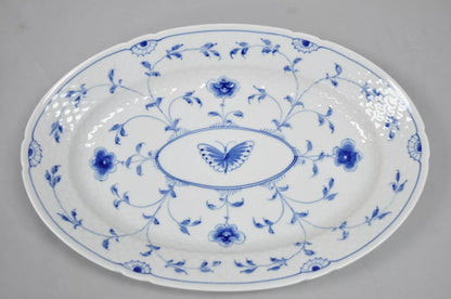 Oval Platter 16 Bing and Grondahl B&G Kjøbenhavn Denmark Butterfly Lace Blue