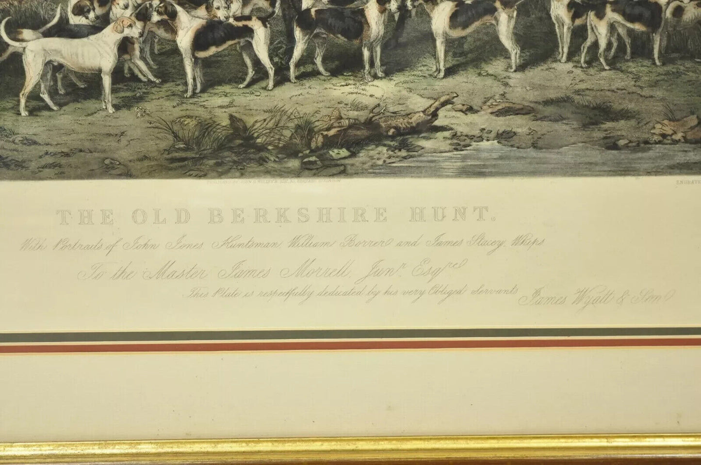 The Old Berkshire Hunt Lithograph Engraved Framed Print Painting by John Goode