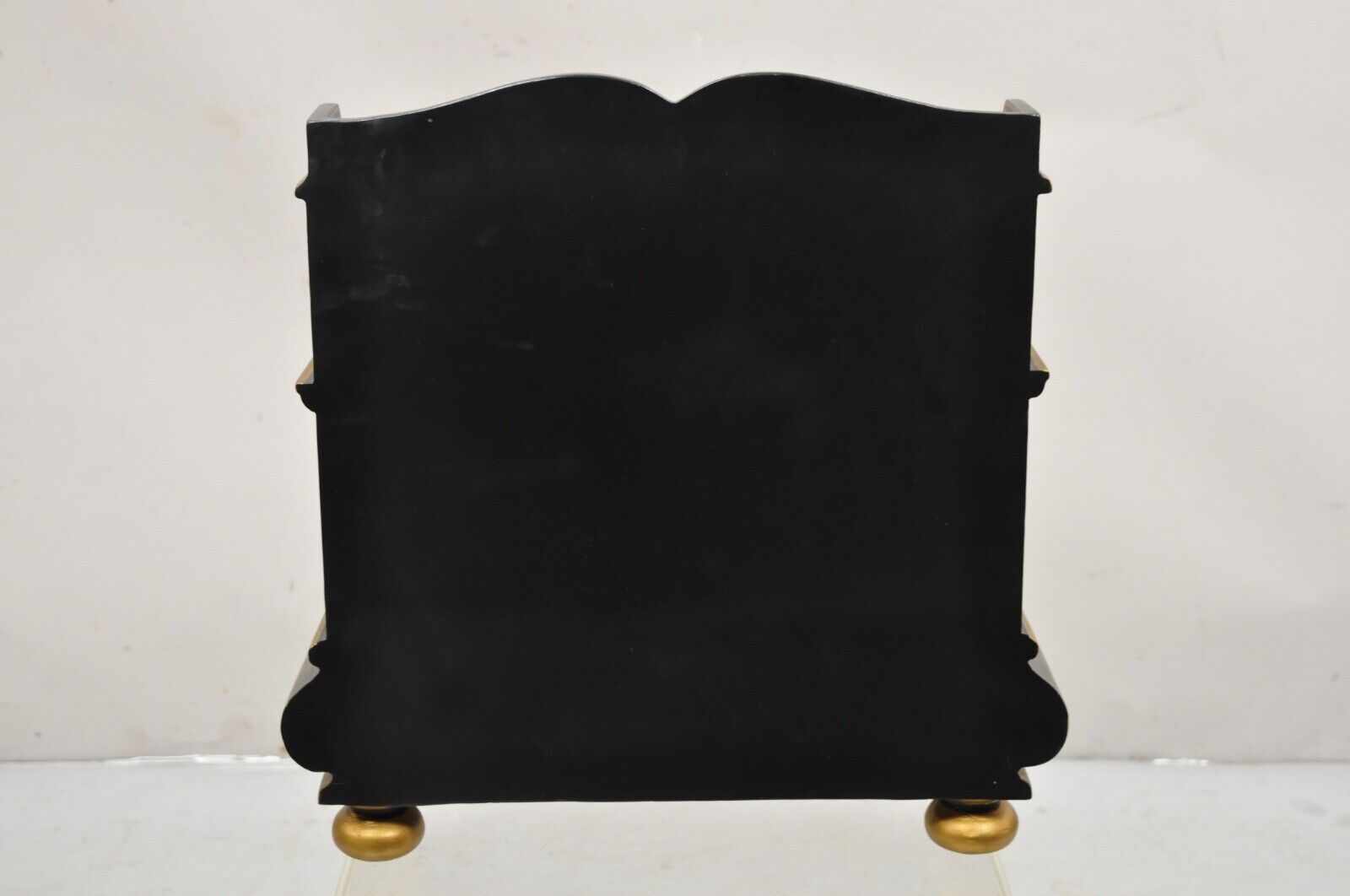 Decorative Chinoiserie Bombe Style Black Lacquer Oriental Jewelry Box