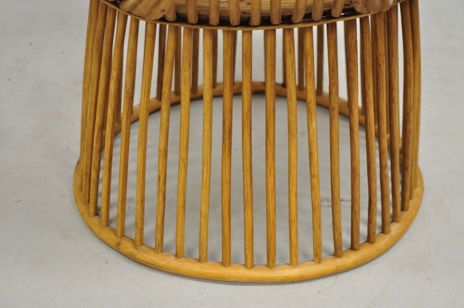Vintage Mid Century Modern Woven Wicker Franco Albini Style Rattan Plant Stand