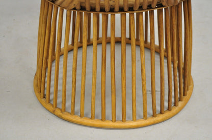 Vintage Mid Century Modern Woven Wicker Franco Albini Style Rattan Plant Stand
