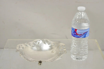 Vintage Victorian Scalloped Pierced Gallery Silver Plated Candy Trinket Dish