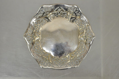 Vintage TBB England Silver Plate EPNS Small Floral Pierced Trinket Dish Bowl