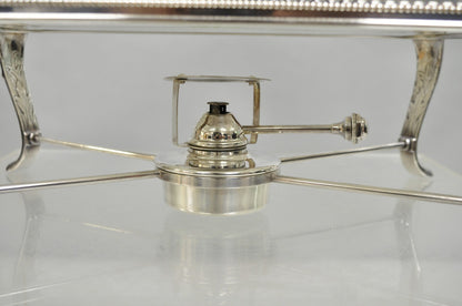 Vintage Sheffield USA Victorian Silver Plated Chafing Dish Buffet Food Warmer