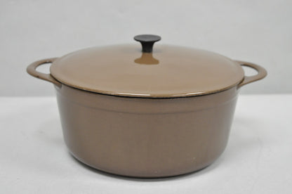 Vintage Cousances France Enameled Cast Iron Dutch Oven Pot Chocolate Brown # 22