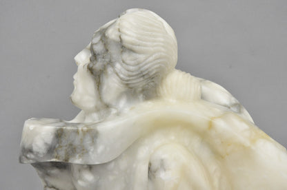 Vintage Seymour Shuren Modern Carved Alabaster Native American Figure Sculpture