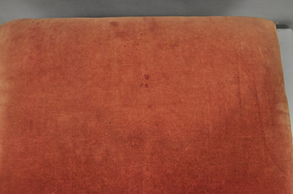 Vintage Jacobean William & Mary Walnut Bun Feet Upholstered Ottoman Footstool