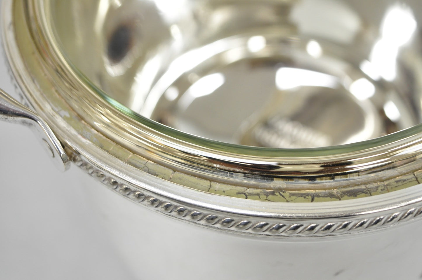 Vintage Victorian Silver Plated Reticulating Hinge Ice Bucket w/ "B" Monogram