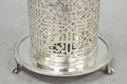 Antique Mappin & Webb Victorian Silver Plated Reticulated Covered Jelly Jar