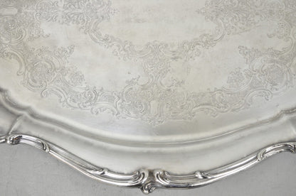 Antique Gorham Silver Plated Victorian Oval Butlers Serving Platter Bar Tray