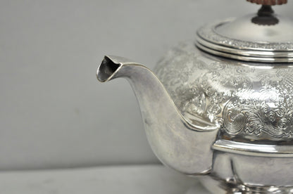 Vintage Sheffield Acanthus Pattern Silver Plated Coffee Teapot Tea Kettle