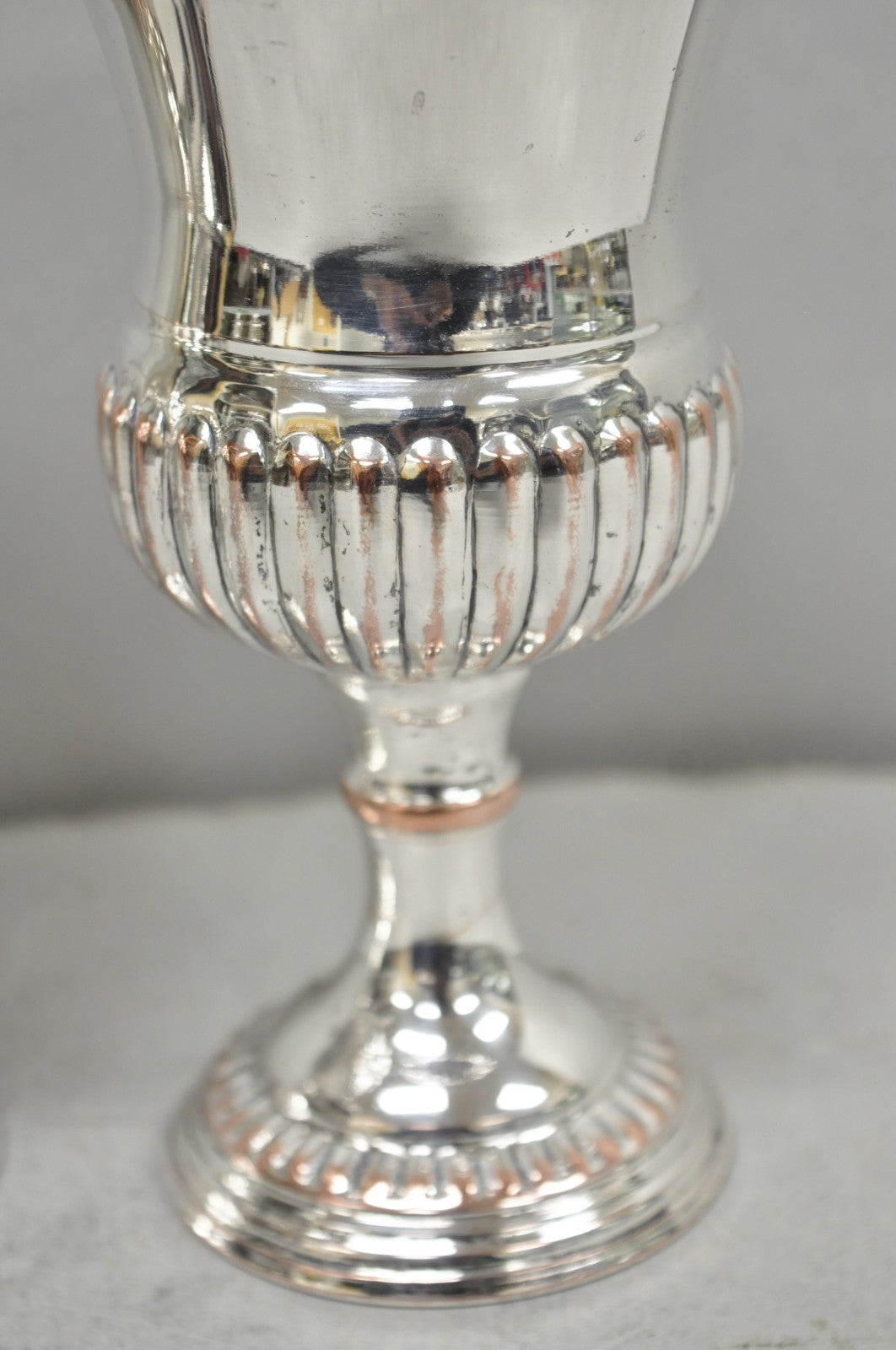 Vintage English Georgian Style Silver Plated Wine Goblet Cup Barware - a Pair