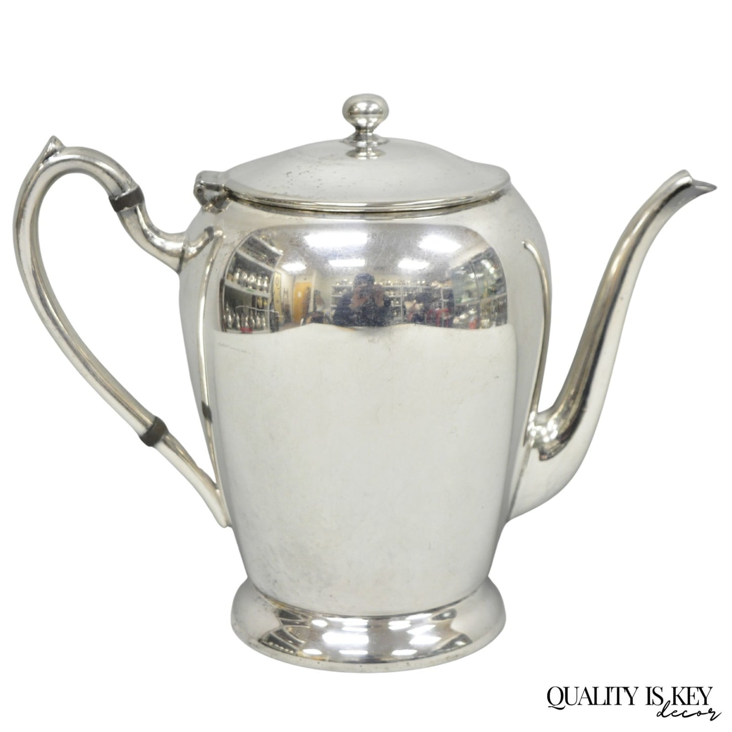 Vintage Abraham & Straus Victorian Silver Plated Bulbous Coffee Pot Teapot