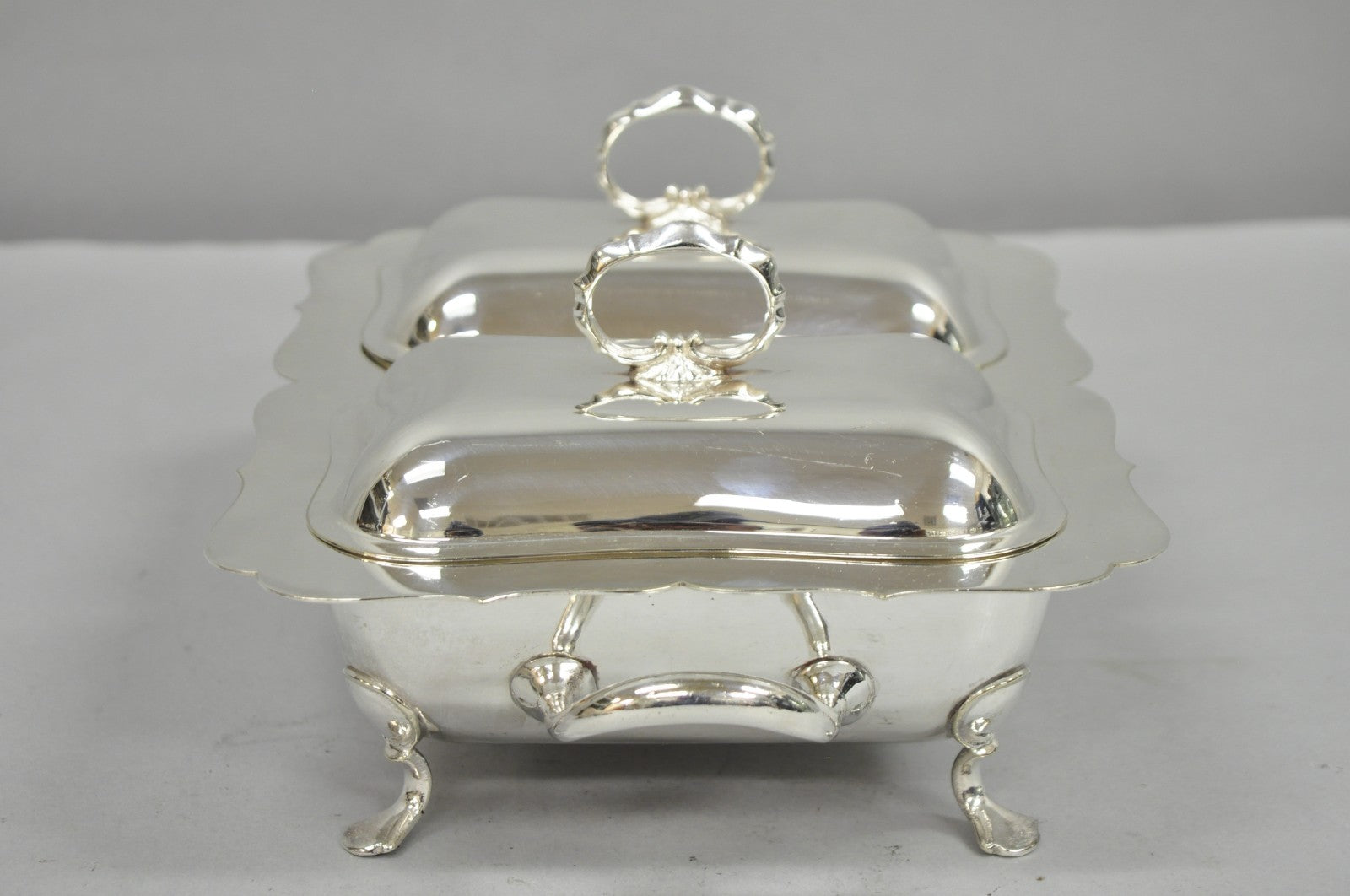 English Regency Double Rectangular Small Chafing Dish by Alexander Clark, London