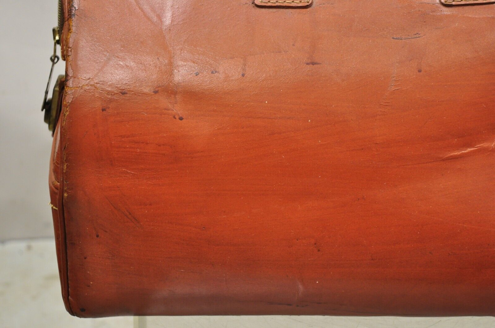 Vintage Crest Brown Leather Doctors Bag Carry on Luggage Suitcase