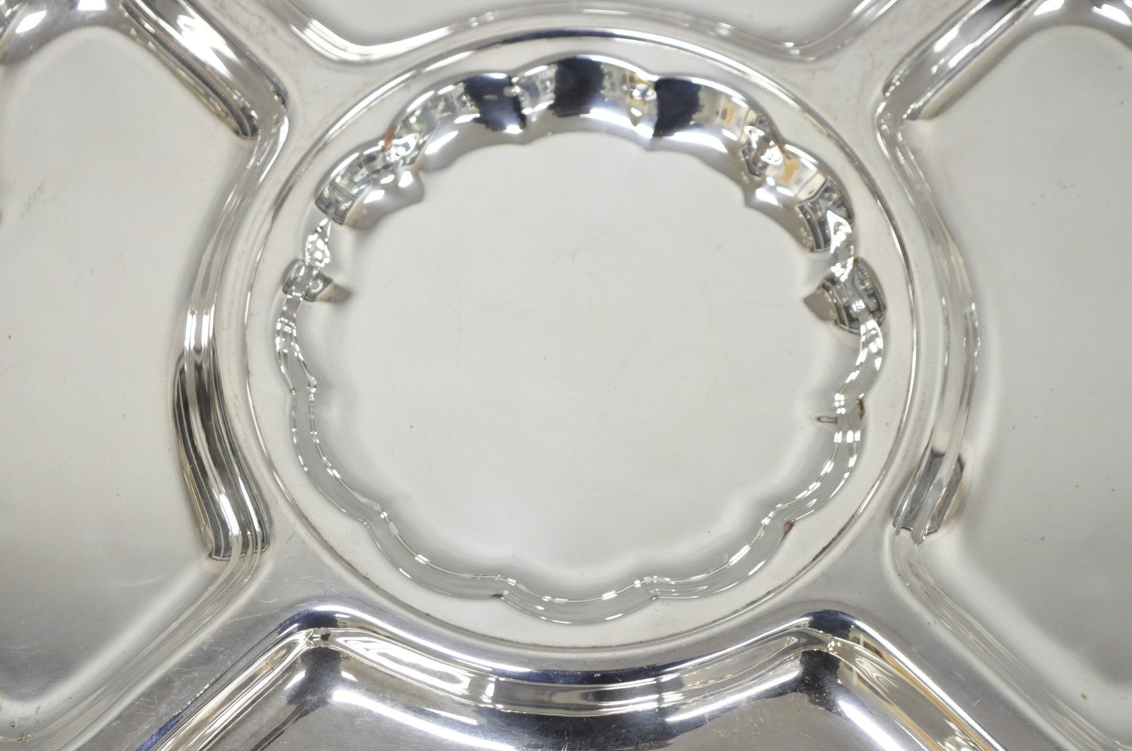 Vintage Victorian Silver Plated Lazy Susan Revolving Serving Platter Party Tray