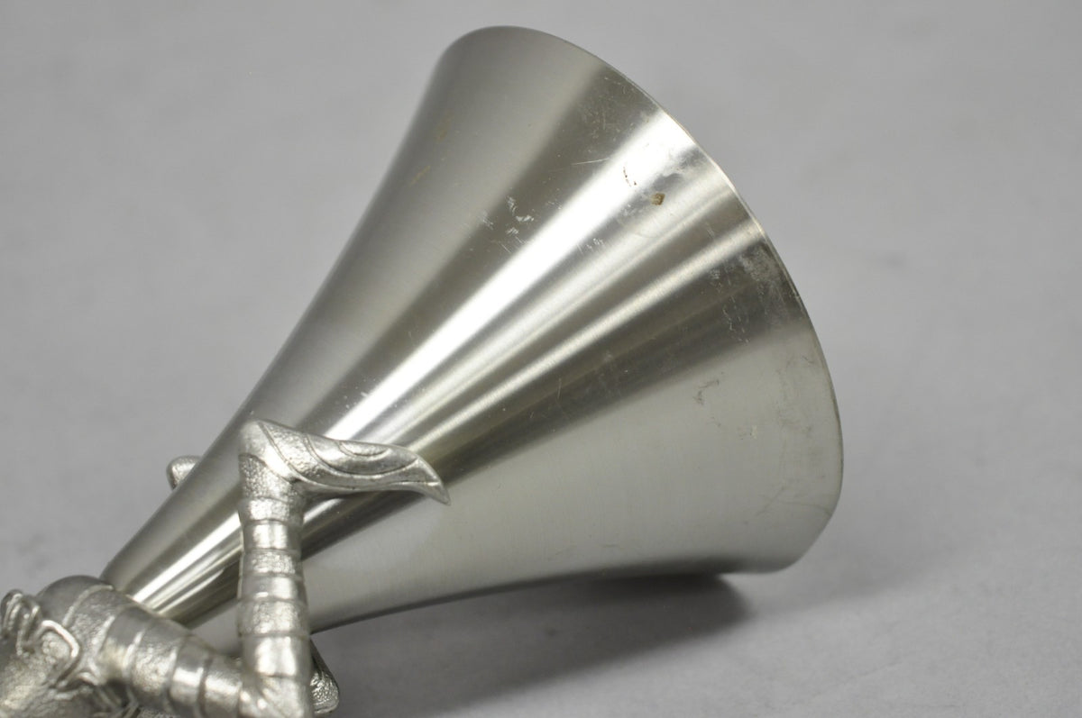 Vintage Royal Order of Jesters Figural Pewter Metal Award Renaissance Goblet