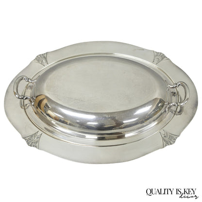 Vintage Victor SP Co Art Deco Silver Plated Covered Vegetable Serving Dish