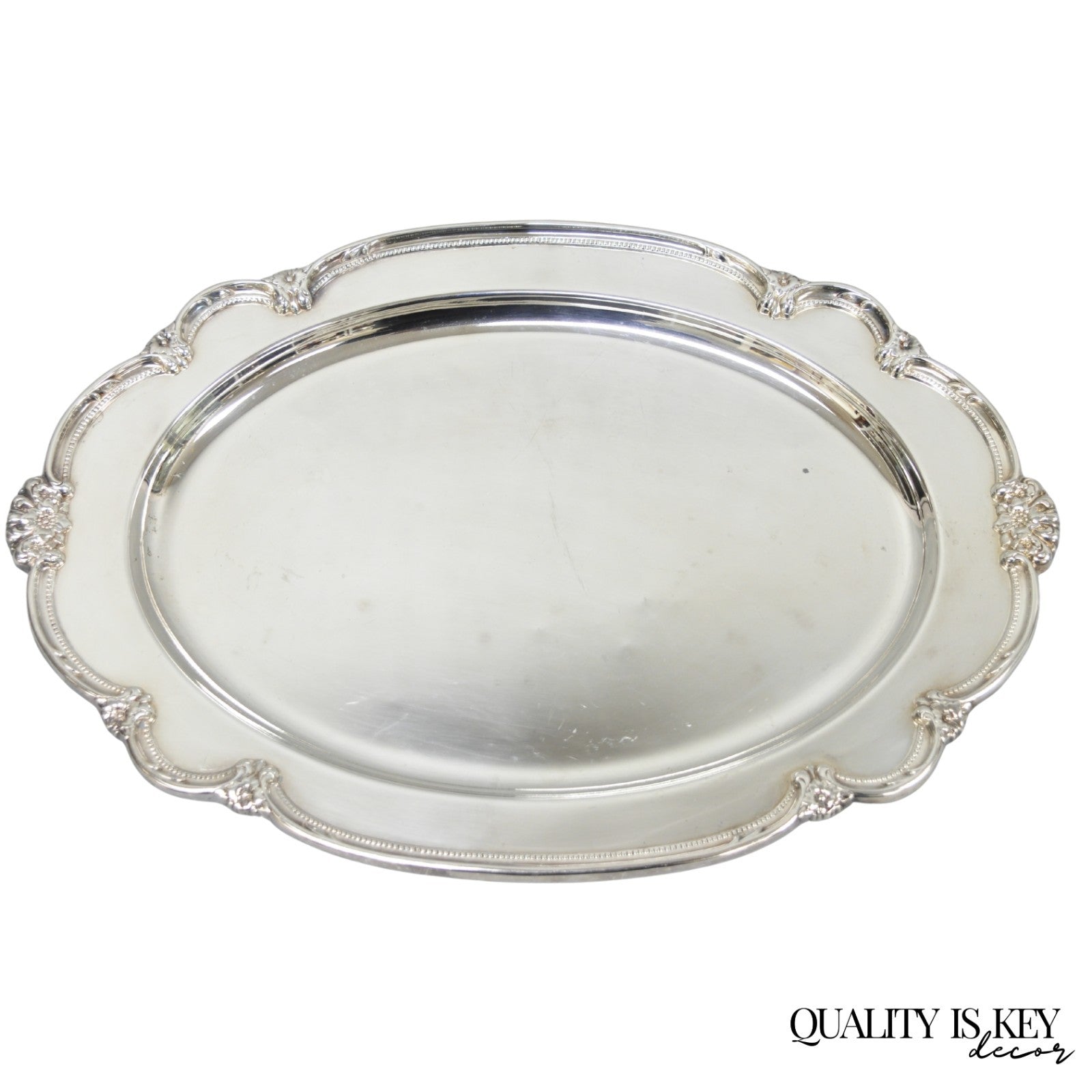Vintage 1847 Rogers Bros "Remembrance" Oval Silver Plated Serving Platter Tray