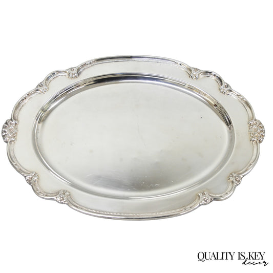 Vintage 1847 Rogers Bros "Remembrance" Oval Silver Plated Serving Platter Tray