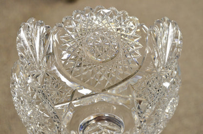 Antique Brilliant Cut Crystal Glass Candy Compote Pedestal Nut Dish - a Pair