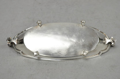 Antique French Renaissance Small Silver Plated Figural Twin Handle Trinket Dish