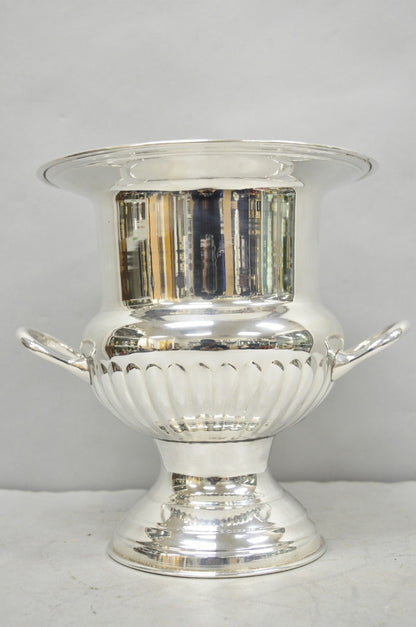 Vintage Leonard Silver Plated Ribbed Trophy Cup Urn Champagne Chiller Ice Bucket