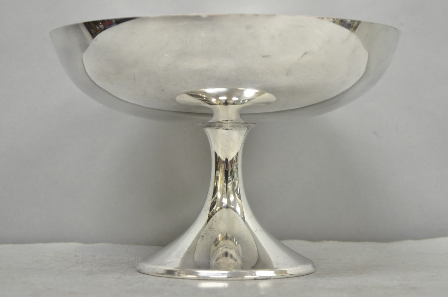 Vintage FB Rogers Mid Century Modern Silver Plated Pedestal Fruit Bowl Compote