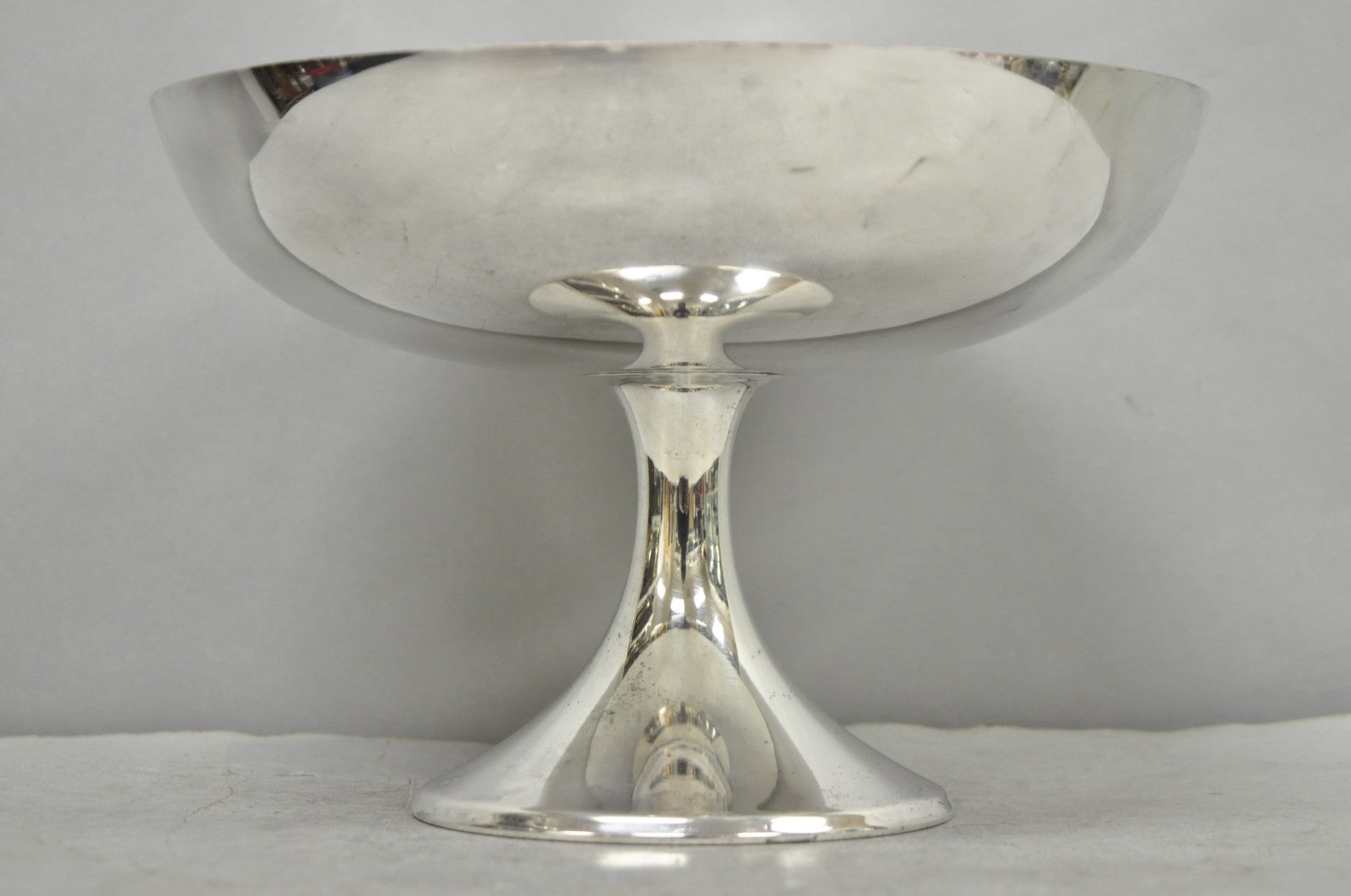 Vintage FB Rogers Mid Century Modern Silver Plated Pedestal Fruit Bowl Compote