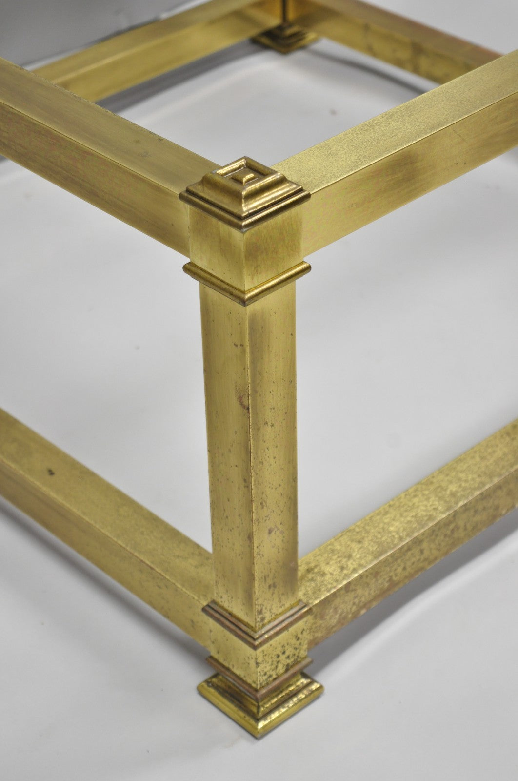 Vintage Mastercraft Hollywood Regency Square Brass Coffee Table Base Only