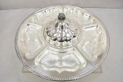 Vintage Victorian Silver Plated Lazy Susan Revolving Serving Platter Tray