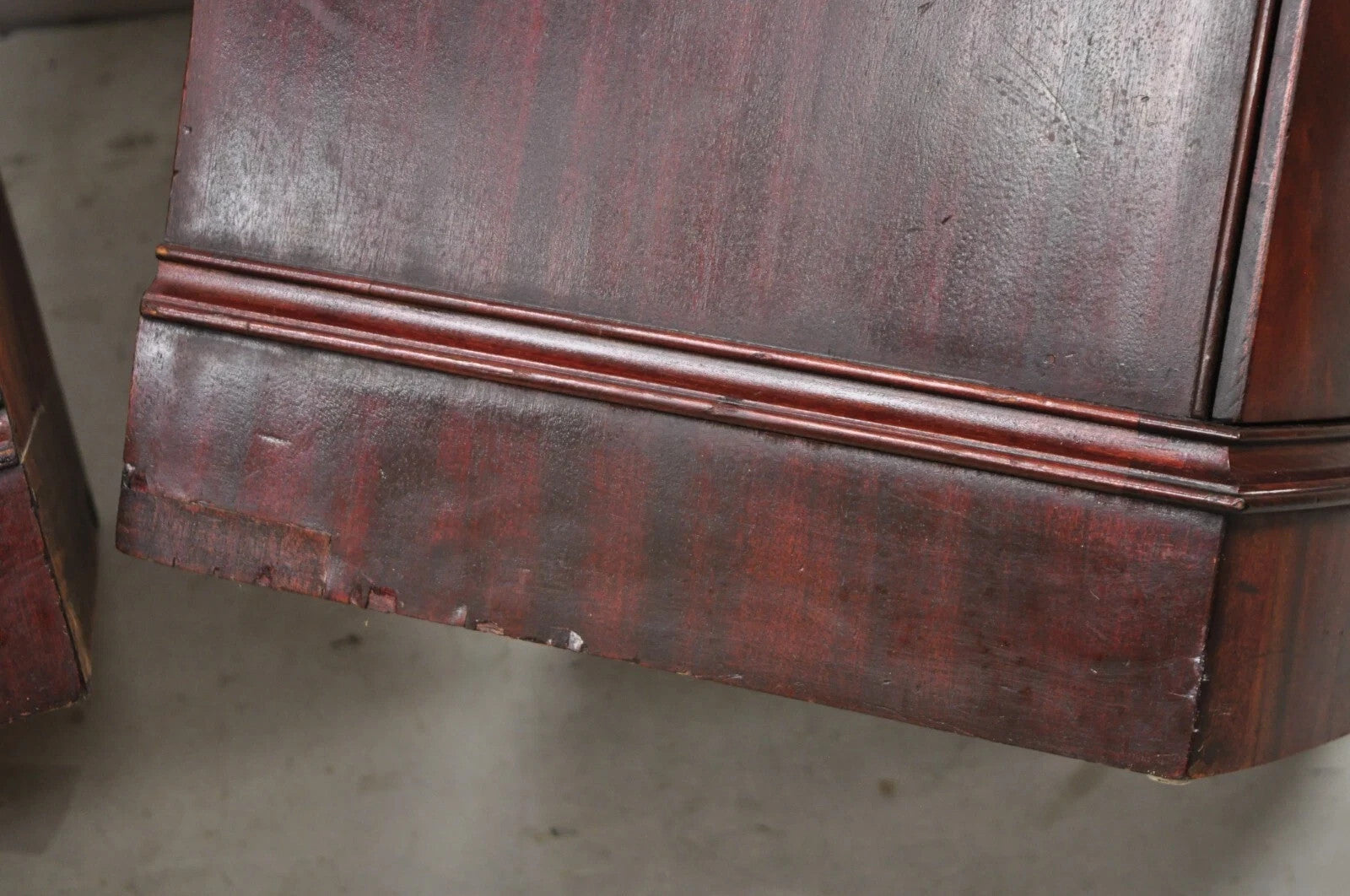 Vintage Chinese Chippendale Mahogany 2 Drawer Nightstands Bedside Tables - Pair