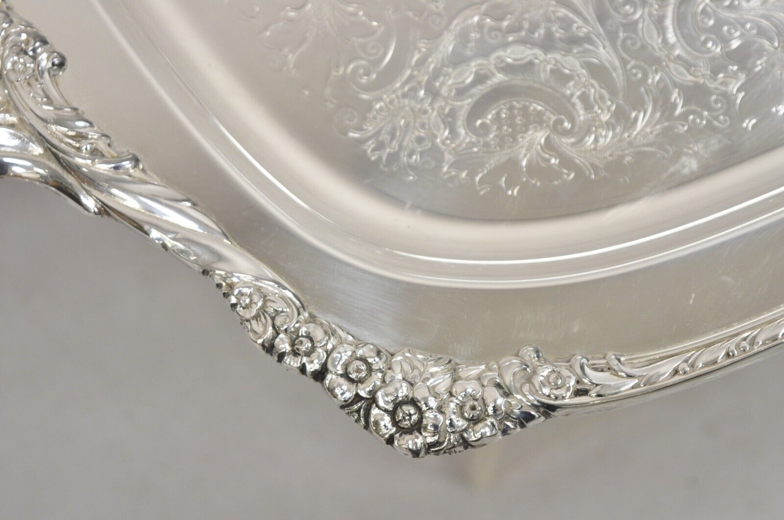 1847 Rogers Bros Heritage 9493 Large Silver Plated Serving Platter Tray