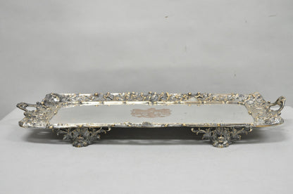 French Renaissance Bacchanal Scene Silver Plated Bacchus Figural Platter Tray