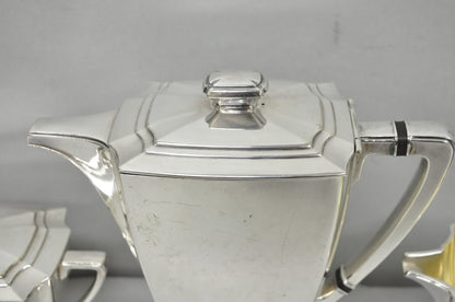 Antique 1847 Rogers Bros "Legacy" Art Deco Silver Plated Tea Set - 3 Pc Set
