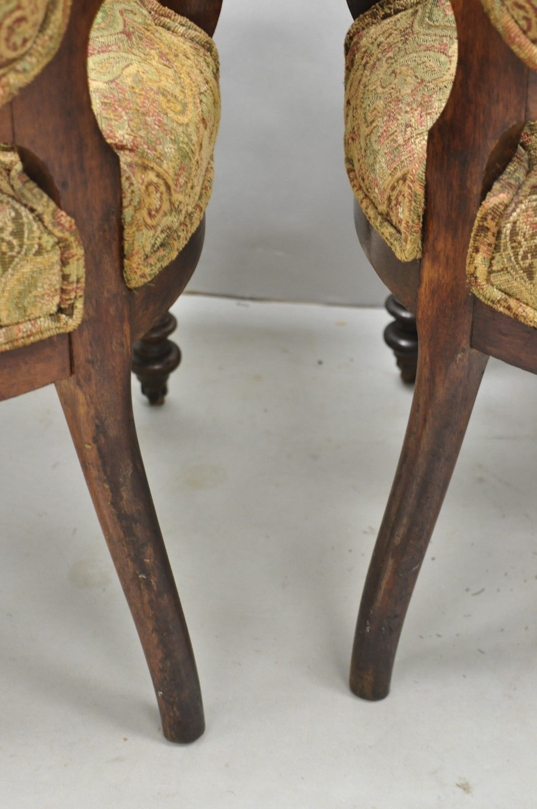 Antique Eastlake Victorian Carved Burl Walnut Parlor Set Sofa & 2 Chairs - 3 Pcs