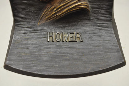 Vintage Bradley & Hubbard Cast Iron Dante and Homer Bookends - a Pair