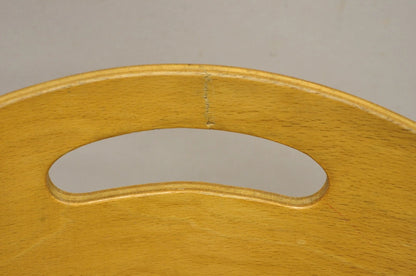 Mid Century Modern Birch Maple Bentwood Woven Rush Dining Chairs - Set of 6