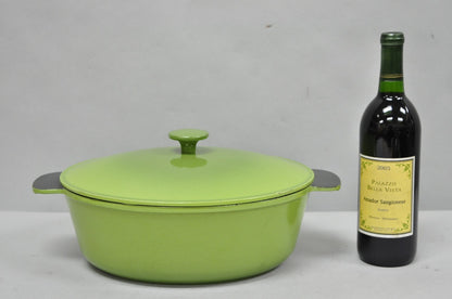 Vintage Cast Iron Dutch Oven Made in France 20538 Green Casserole Pot w/ Lid