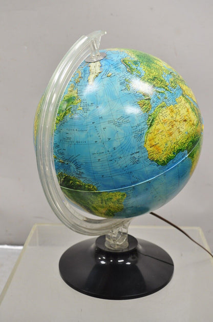 Vintage 1982 Rand McNally Physical/Political Lighted Light Up World Globe