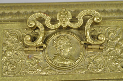 Antique French Renaissance Figural Bronze Casket Jewelry Box with Cherubs