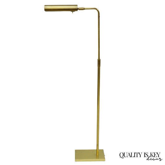 Mid Century Modern Koch & Lowy Brass Pharmacy Reading Adjustable Floor Lamp