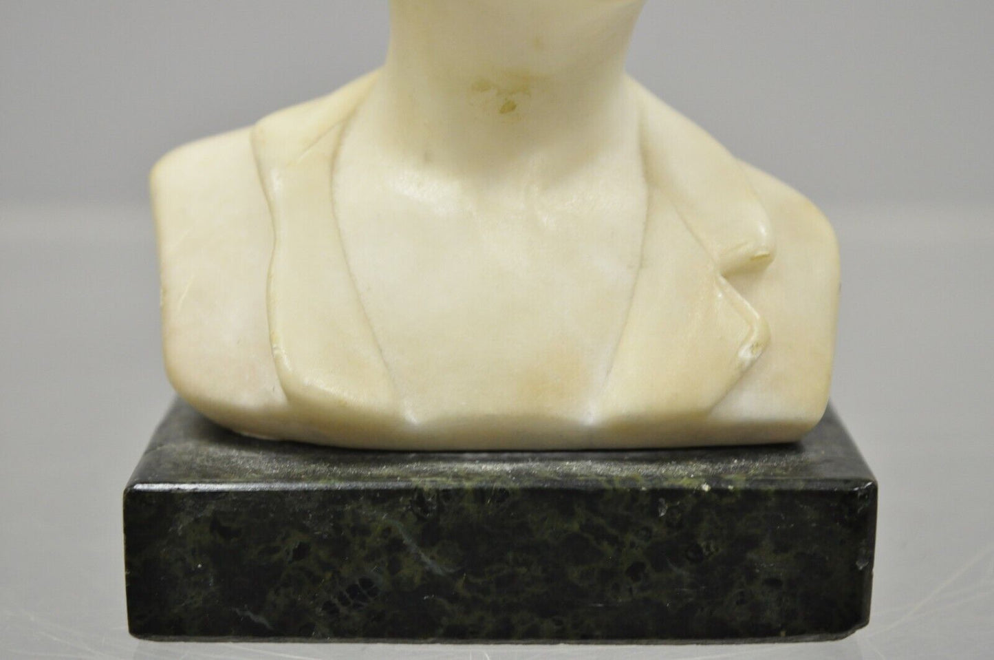 Small Martin Antique 6" Carved Marble Alabaster Boy Bust Smoking Cigarette Cigar